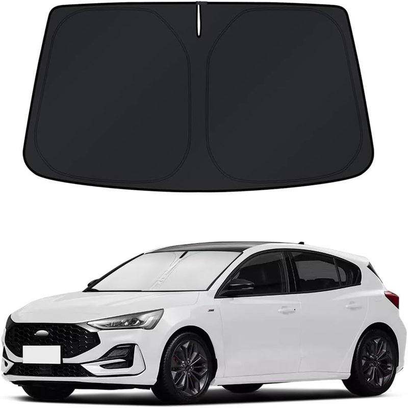 PinBaoLaLa Car Sun Shade for 2012-2018 Ford Focus Accessories Windshield Sunshade Cover Front Window Shade Custom Fit Focus Sun Visor Protector Foldable Blocks UV Rays - Image 1